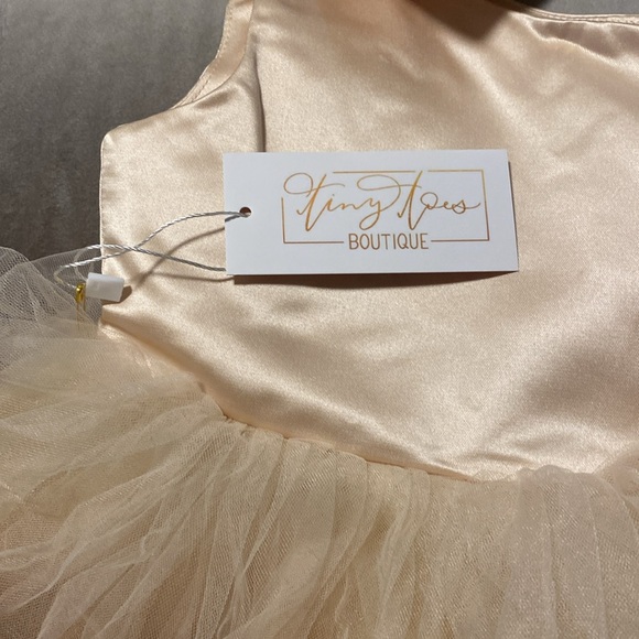 Satin Cream Tulle Tier Dress - Picture 6 of 7